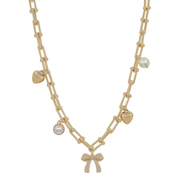 TIFFANY CHAIN WITH RIBBON MULTI CHARM SHORT NECKLACE