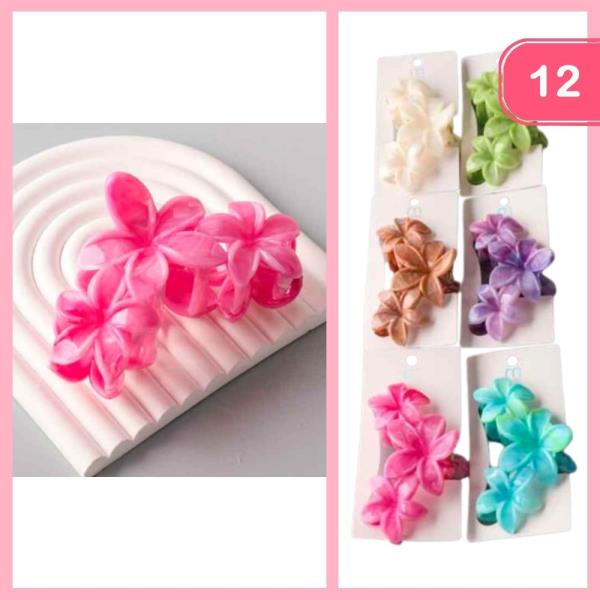 MARBLED TRIPLE PLUMERIA CLAW CLIP (12 UNITS)