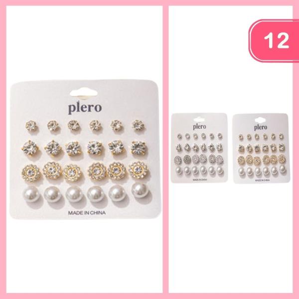 MIXED POST EARRING SET (12 UNITS)