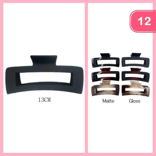 MAT GLOSS HAIR CLAW CLIP (12 UNITS)