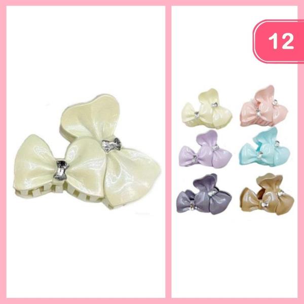 BOW HAIR CLAW CLIP (12 UNITS)