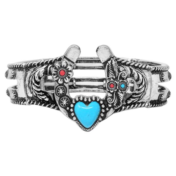 WESTERN HORSESHOE MULTI STONE BRACELET