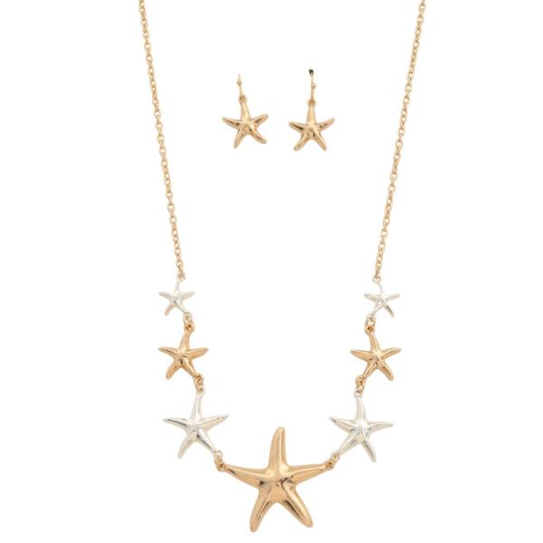 SEALIFE CUTOUT STARFISH  NECKLACE SET