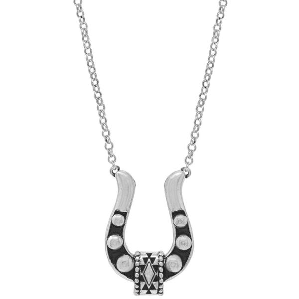 WESTERN BALL TEXTURED HORSESHOE NECKLACE