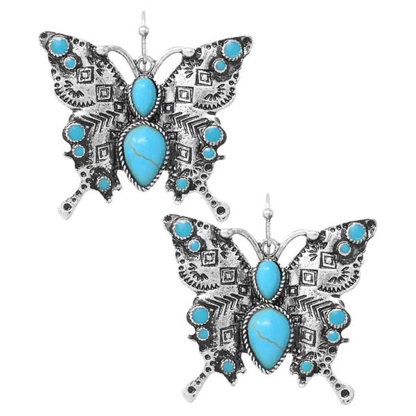 WESTERN GARDEN SEMI STONE BUTTERFLY EARRING