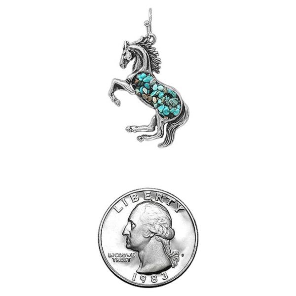 WESTERN TURQUOISE CHIP HORSE EARRINGS