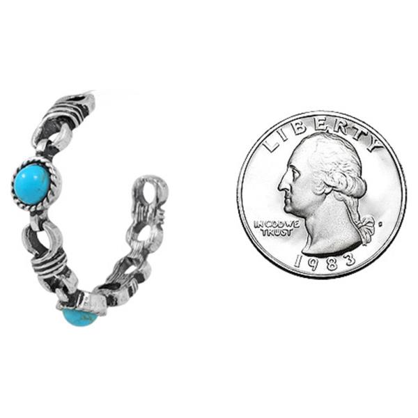 WESTERN SEMI STONE HOOP EARRING