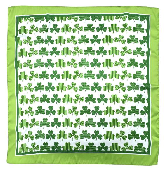 GREEN PRINT SQUARE SCARF