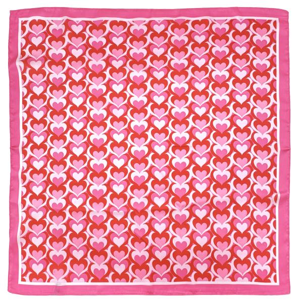 HEART PRINT SQUARE SCARF