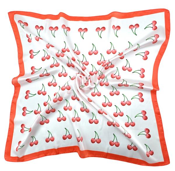 CHERRY PRINT SQUARE SCARF