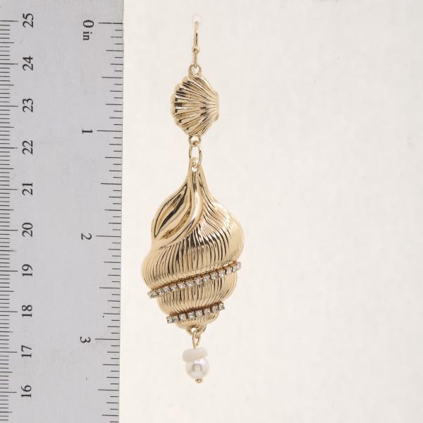 SEASHELL LINK DANGLE METAL EARRING