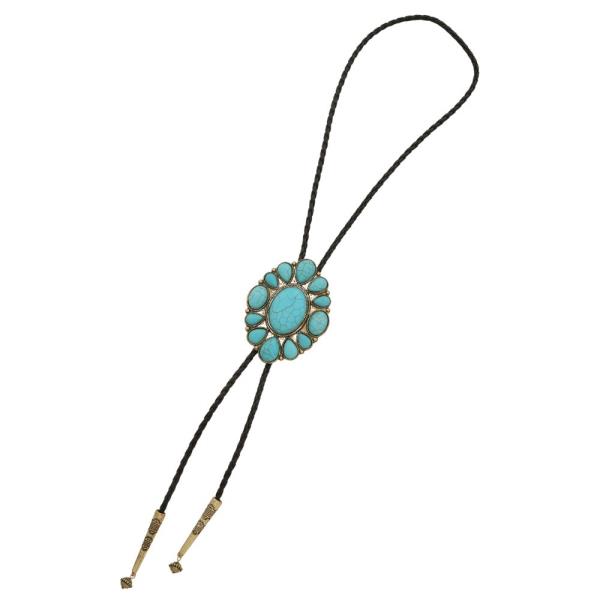 TURQUOISE CONCHO SHAPE WESTERN NECKLACE