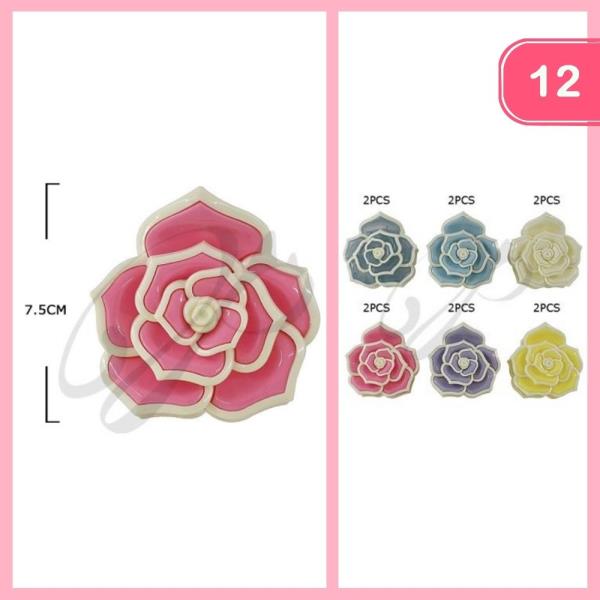 ROSE HAIR CLAW CLIP (12 UNITS)