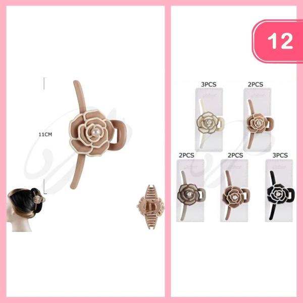 FLOWER HAIR CLAW CLIP (12 UNITS)