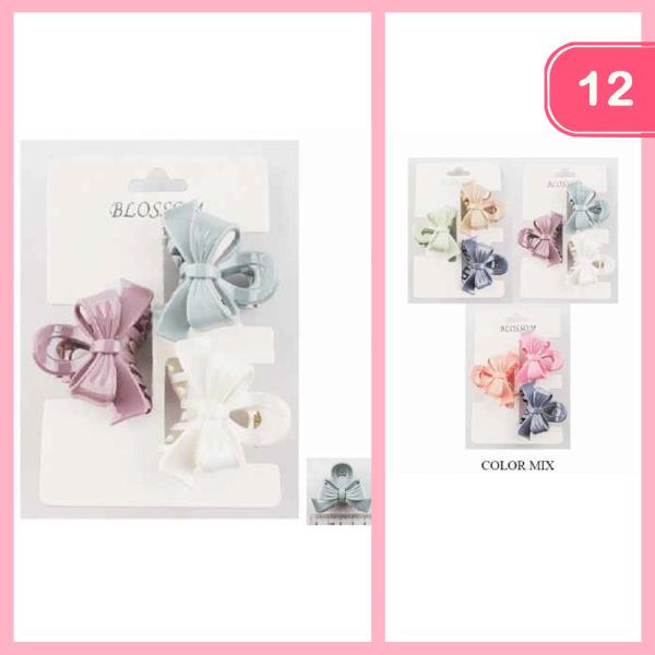 BOW HAIR CLAW CLIP (12 UNITS)