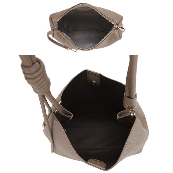 2IN1 TEXTURED SHOULDER HOBO BAG W ZIPPER POUCH SET