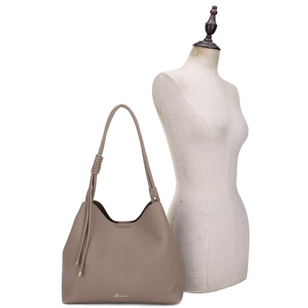 2IN1 TEXTURED SHOULDER HOBO BAG W ZIPPER POUCH SET