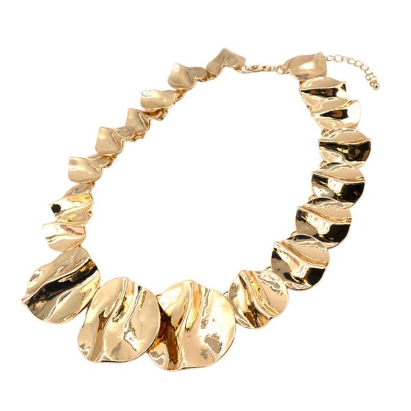 BENT METAL COIN LINK NECKLACE