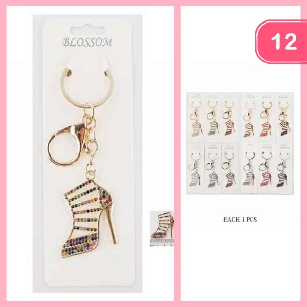 RHINESTONE HEEL KEYCHAIN (12 UNITS)