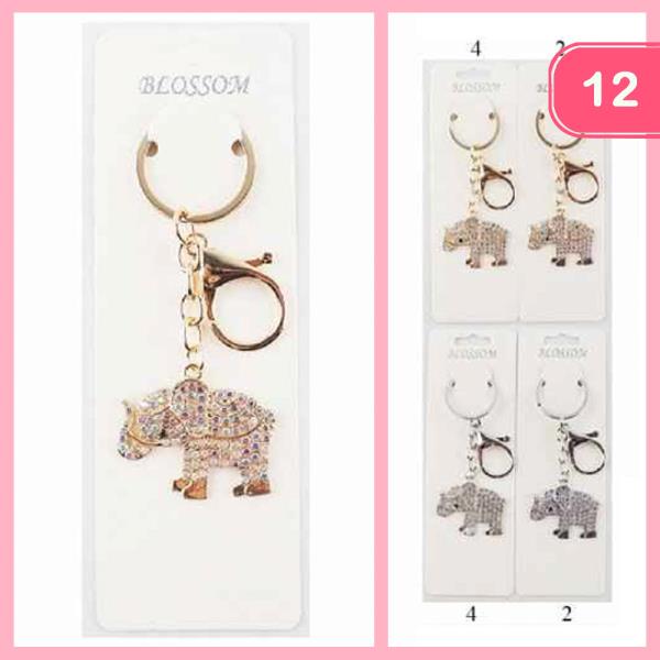 RHINESTONE ANIMAL  KEYCHAIN (12 UNITS)