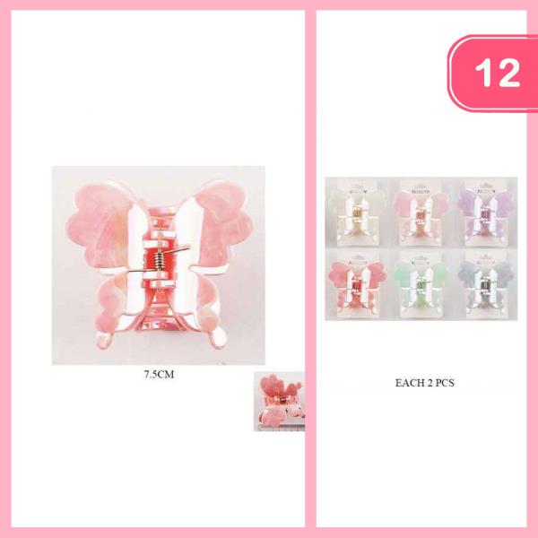 BUTTERFLY HAIR CLAW CLIP (12 UNITS)