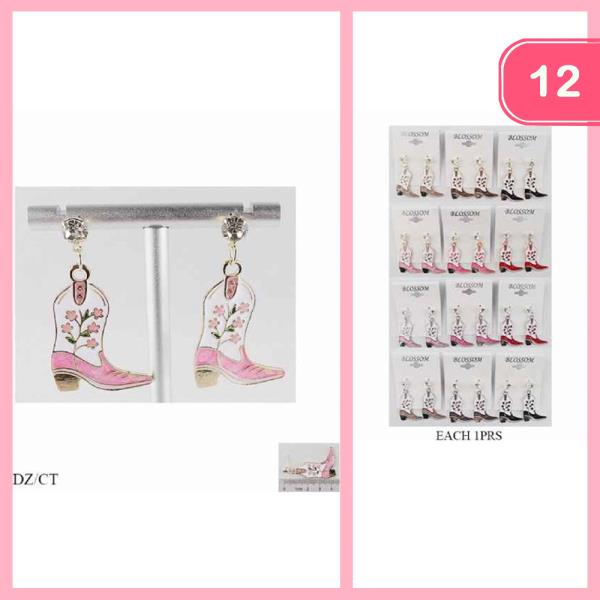 FLOWER WESTERN DANGLE EARRING (12 UNITS)