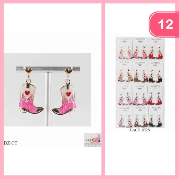 WESTERN BOOT DANGLE EARRING (12 UNITS)