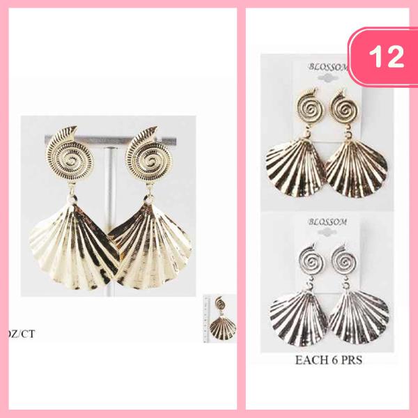 SEASHELL DANGLE EARRINGS (12 UNITS)
