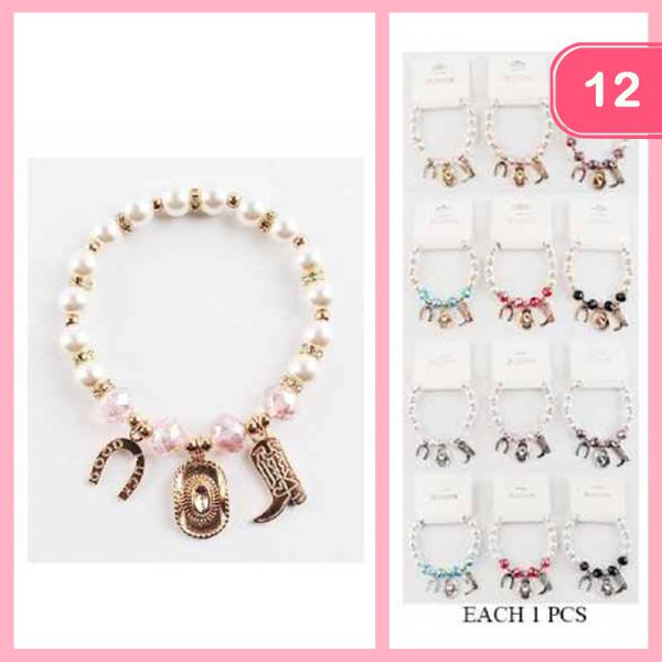 WESTERN CHARM BEADED BRACELET (12 UNITS)