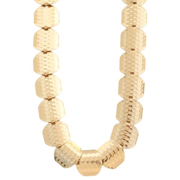 HAMMERED METAL LINK NECKLACE