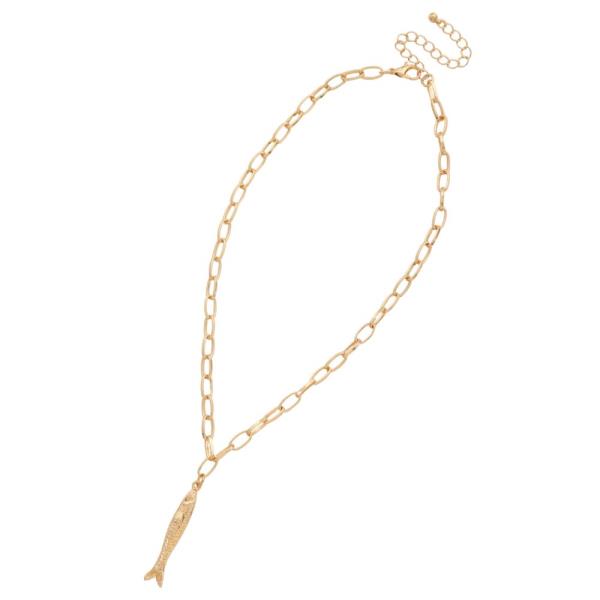 FISH CHARM METAL NECKLACE