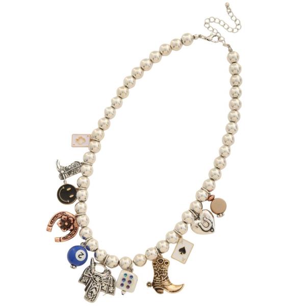 WESTERN MULTI WESTERN CHARM BEADED NECKLACE
