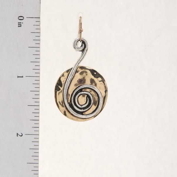 TWO TONE ROUND METAL EARRING