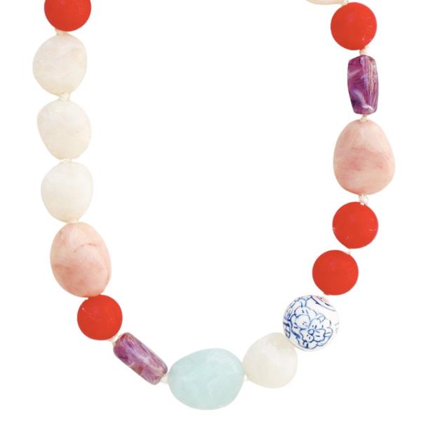 CERAMIC MIXED BEAD NECKLACE