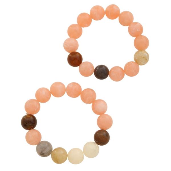 ACETATE MIXED BEAD BRACELET SET