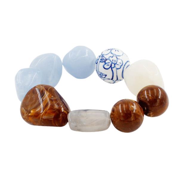 CERAMIC ACETATE MIXED BEAD BRACELET