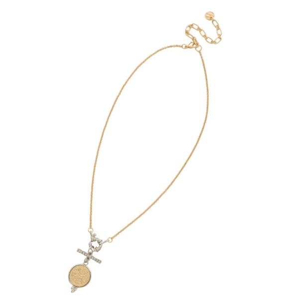 TWO TONE COIN METAL NECKLACE