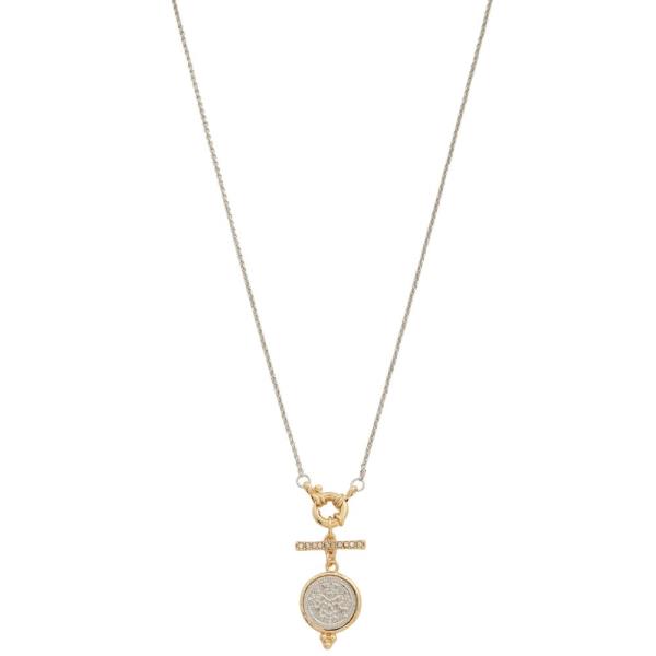 TWO TONE COIN METAL NECKLACE