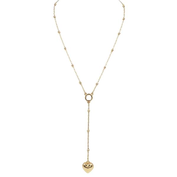 BUBBLE HEART LARIAT NECKLACE