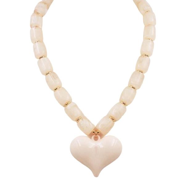 BUBBLE HEART PENDANT BEADED NEKCLACE