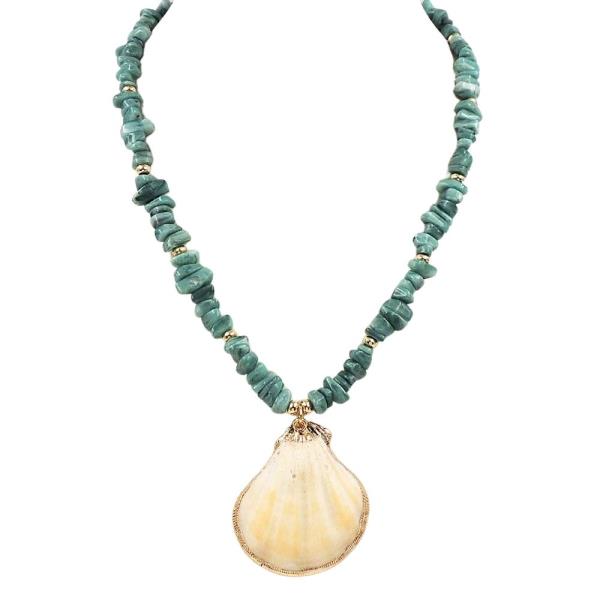 CERAMICS SHELL TOGGLE BEADED NECKLACE