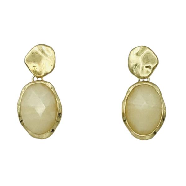 OVAL METAL DANGLE EARRING