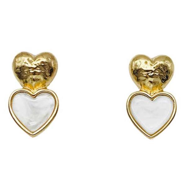 DOUBLE HEART METAL EARRING