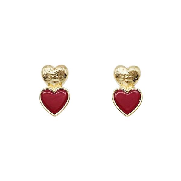 DOUBLE HEART METAL EARRING