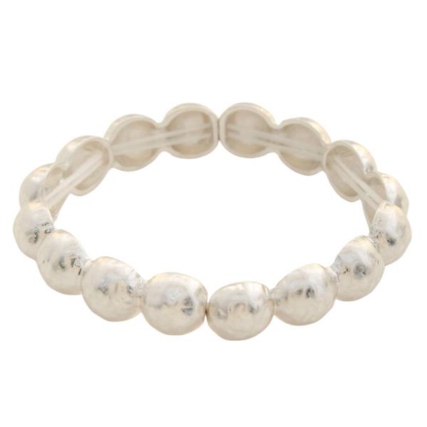 HAMMERED METAL ROUND LINK BRACELET