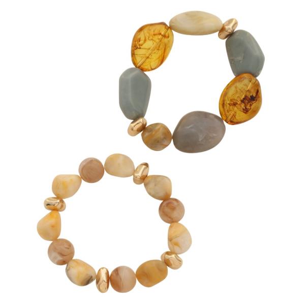 ACETATE MIXED BEAD BRACELET SET