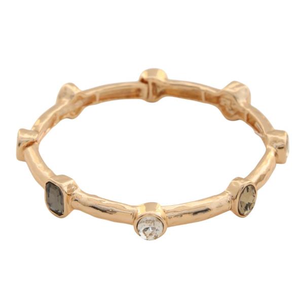 CRYSTAL METAL BANGLE BRACELET