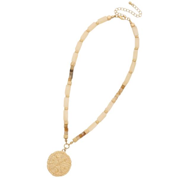 MEDALLION PENDANT BEADED NECKLACE