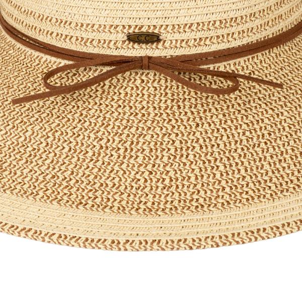 CC TWO TONE SUN HAT WITH SUEDE BRAND