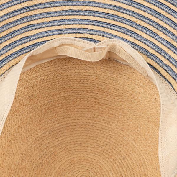 CC RAFFIA SUN HAT WITH STRIPE AND STRAW BAND